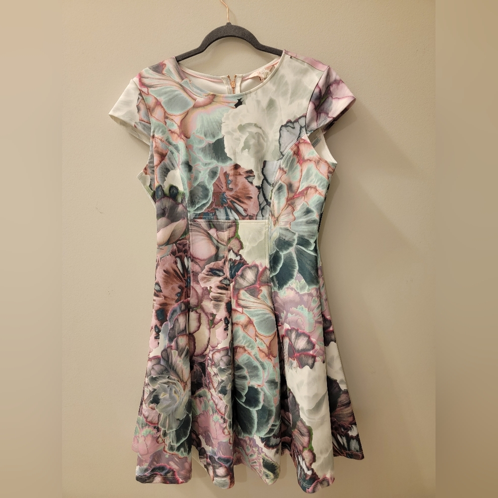 Ted Baker, Pleated Cocktail Dress, Size 4 (10 US).